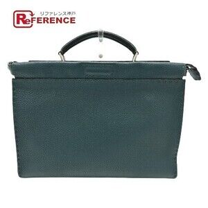 FENDI Selleria Monster Iconic Peekaboo Fit Business Bag Leather Blue